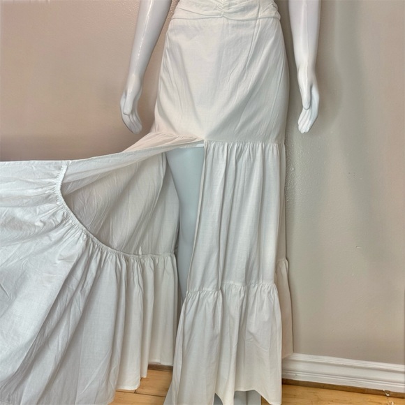 White ring crop top slit maxi skirt set - Picture 6 of 13